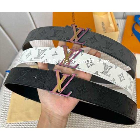 루이비통 23 한정판 Pyrmide Truck L‘OEIL 양면 소가죽 카프스킨 벨트 F580