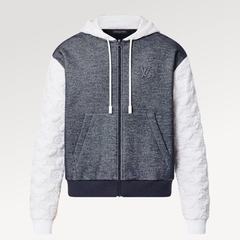 루이비통 23 한정판 하이브리드 모노그램 후디드 블루종 자켓 A5355