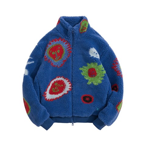 루이비통 23 한정판 YK 페이스 지퍼 플리스 블루종 A5402