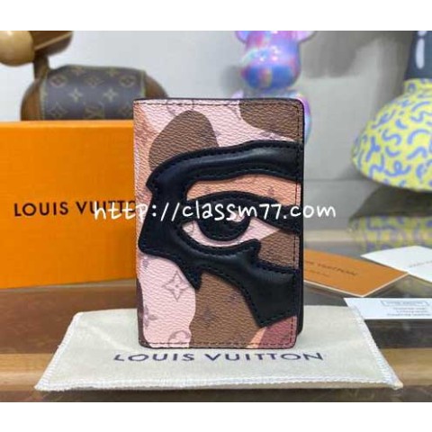 루이비통 23 한정판 Zippy Vertical M82575 소가죽 카프스킨 명함 카드 지갑 E300