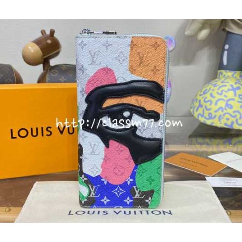 루이비통 23 한정판 Zippy Vertical M82590 소가죽 카프스킨 장지갑 E304