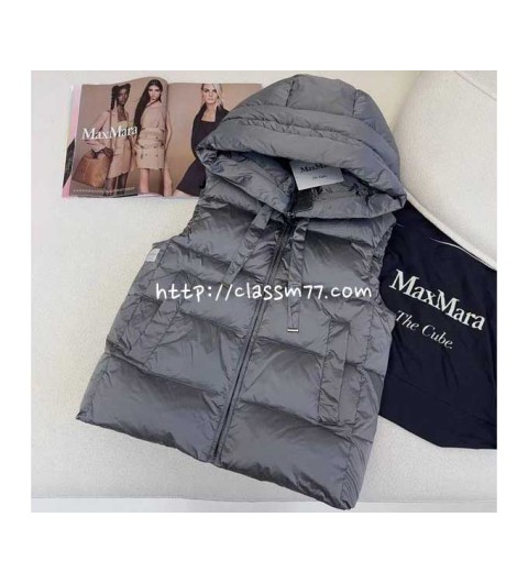 Maxmara 막스마라 23 한정판 거위털 후드 패딩 조끼 자켓 A5568