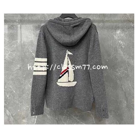 톰브라운 23 한정판 양털 긴팔 후드 니트 자켓 A5765
