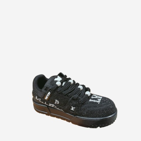 루이비통  23 한정판 LV 블랙 스왈로브스키 스니커즈 B1703