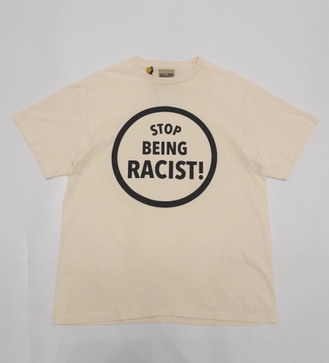 Gallery Dept 갤러리 디파트먼트 23 한정판  STOP BEING RACIST! 티셔츠 화이트 A5892