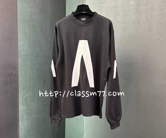 발렌시아가 24 한정판 긴팔 티셔츠 A6389