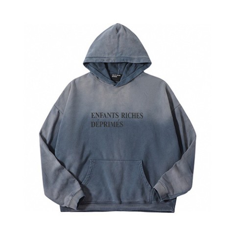 ERD Enfants Riches Déprimés 24 한정판 남여공용 로고 프린트 워싱 후드 티셔츠 A6536