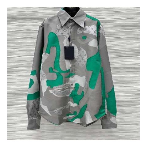 루이비통 24 한정판 프린티드 코튼 필 쿠페 오버셔츠 A6603