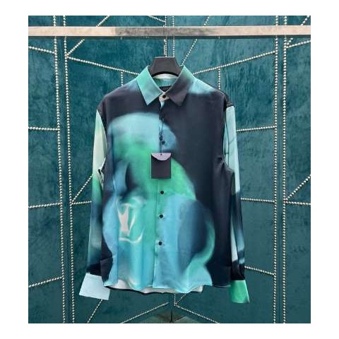 루이비통 24 한정판 프린티드 실크 블렌드 셔츠 A6851