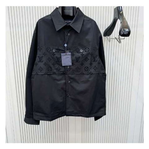 루이비통 24 한정판  플록드 모노그램 코튼 셔츠 자켓 A6877