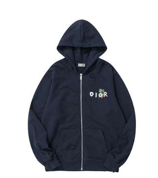 디올 24 한정판 OTANI WORKSHOP 지퍼 후드 스웨트셔츠 A6917