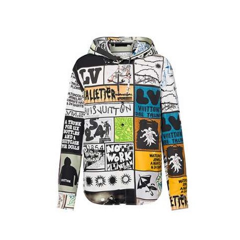 루이비통 24 한정판 실크 블렌드 후드 오버 셔츠 A6919