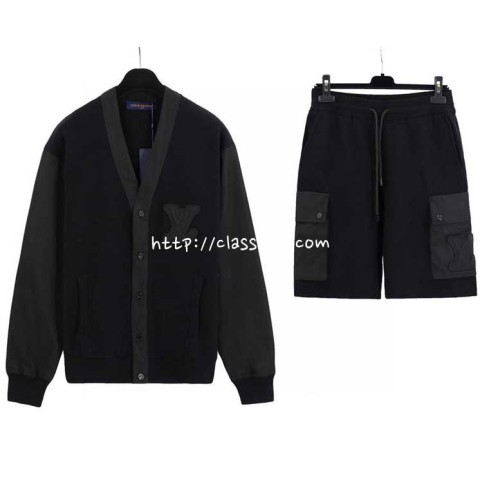 루이비통 24 한정판 긴팔 가디건 반바지 세트 A7079