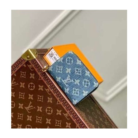 루이비통 24 한정판  M83160 포르테퓨유 데님 모노그램 반지갑 지갑 E332