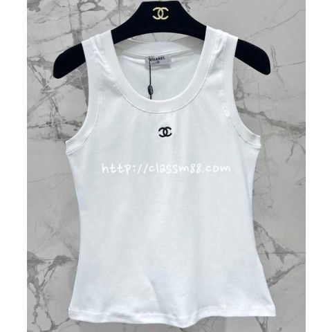 샤넬 24 한정판 민소매 티셔츠 A7160