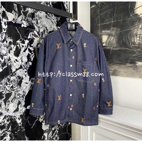 루이비통 24 한정판 남여공용 긴팔 청셔츠 A7185