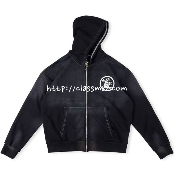 Hellstar Studios 24 한정판 vintage washed hoodie 남여공용 긴팔 후드 자켓 A7286