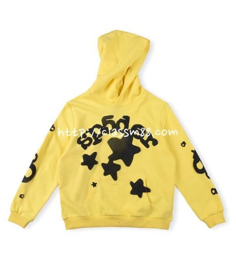 Sp5der 24 한정판 555555 Wed yellow star Hoodie pants 아동 긴팔 후드 티셔츠 A7332