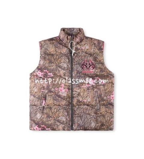 Sp5der 24 한정판 worldwide Real Tree Puffer Vest 남여공용 민소매 패딩 조끼 자켓 A7532