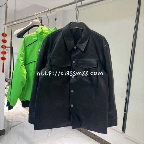 루이비통 24 한정판 양가죽 램스킨 긴팔 셔츠 자켓 A7647