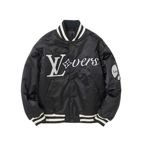 루이비통 24 한정판 엠브로이더드 나일론 베이스볼 블루종 A7797