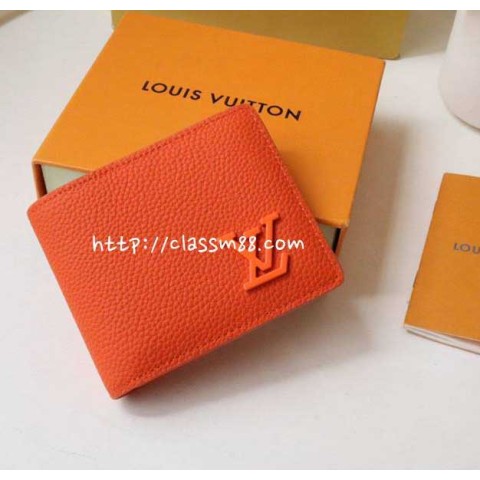 루이비통 24 한정판 Multiple M81026 소가죽 카프스킨 반지갑 E337