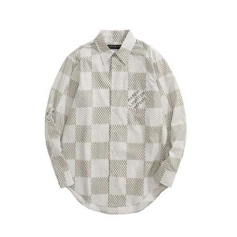 루이비통 24 한정판 다미에 프린트 롱 슬리브 셔츠 A7897