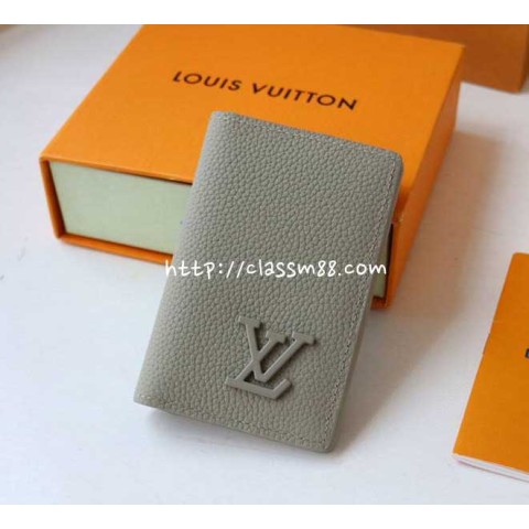 루이비통 24 한정판 M82276 소가죽 카프스킨 반지갑 E341