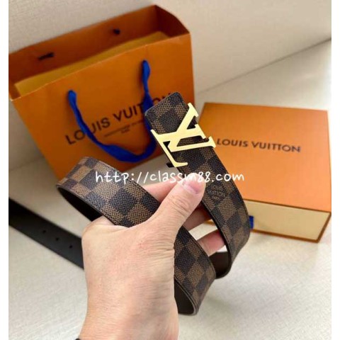 루이비통 24 한정판 3.4cm Damier Cobalt 소가죽 카프스킨 벨트 F603