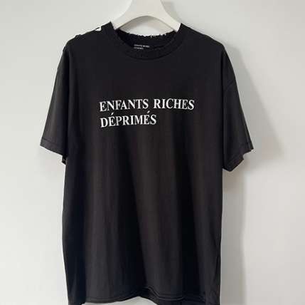 ERD Enfants Riches Déprimés 24 한정판 로고 프린트 디스트로이드 티셔츠 A8002