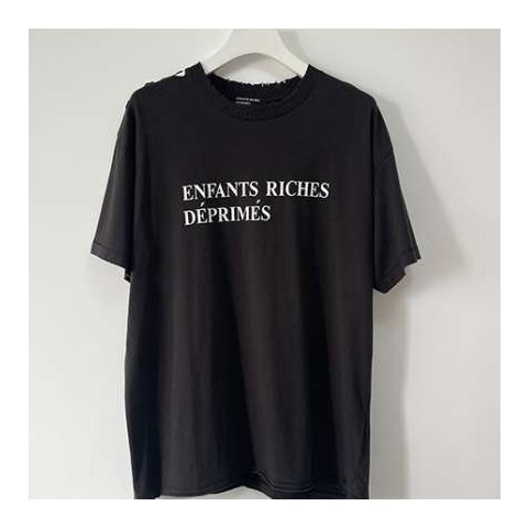 ERD Enfants Riches Déprimés 24 한정판 로고 프린트 디스트로이드 티셔츠 A8002