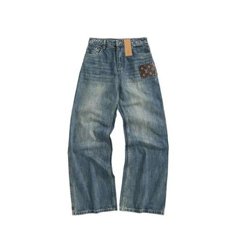 루이비통 24 한정판 모노그램 패치 데님 팬츠 A8139