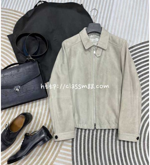 Brunello Cucinelli 24 한정판 PY8688 양털 양가죽 램스킨 긴팔 자켓 A8690