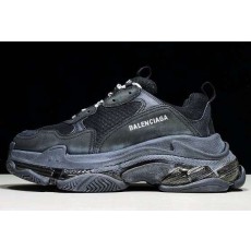 발렌시아가  24 한정판 트리플 S 에어솔 더티 블랙 남녀공용 운동화 B3216