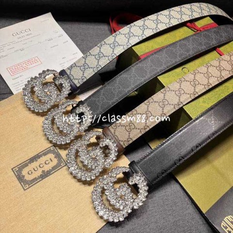 구찌 24 한정판 GG Supreme 4.0cm 벨트 F653