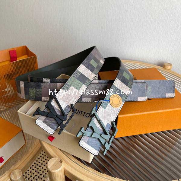 루이비통 24 한정판 양면 소가죽 카프스킨 4.0cm 벨트 F716