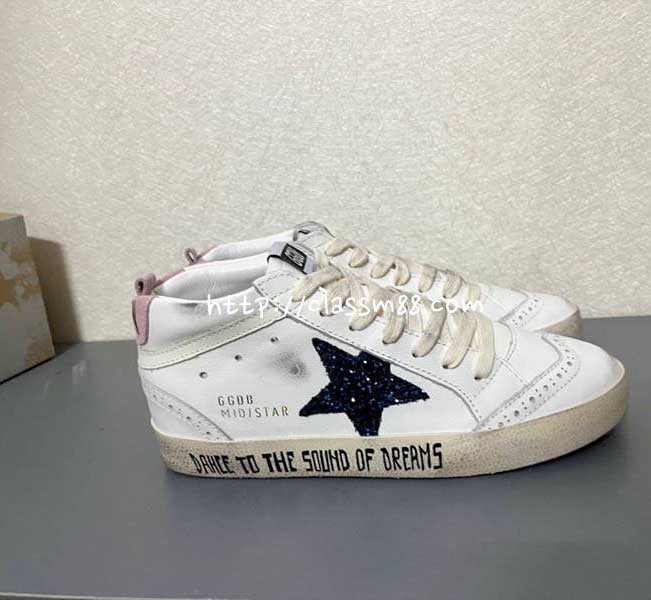 골든구스 24 한정판 Brand Mid-STAR 남녀공용 소가죽 카프스킨 신발 B3292