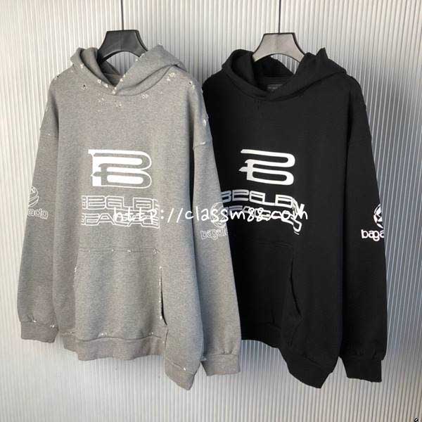 발렌시아가 24 한정판 AI Generated Hoodie 남여공용 긴팔 후드 티셔츠 A8897