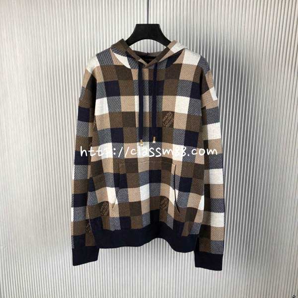 루이비통 24 한정판 DAMIER 남여공용 긴팔 후드 티셔츠 A8907