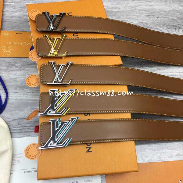 루이비통 24 한정판 양면 소가죽 카프스킨 4.0cm 벨트 F745