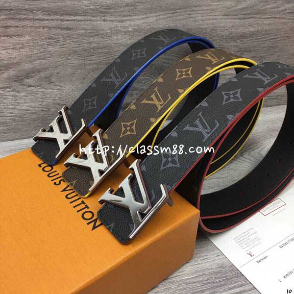 루이비통 24 한정판 양면 소가죽 카프스킨 4.0cm 벨트 F749