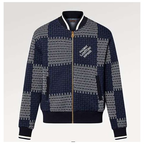 루이비통 24 한정판 남여공용 다미에 퀼티드 코튼 보머 A9329