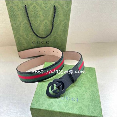구찌 24 한정판 소가죽 카프스킨 4.0cm 벨트 F780