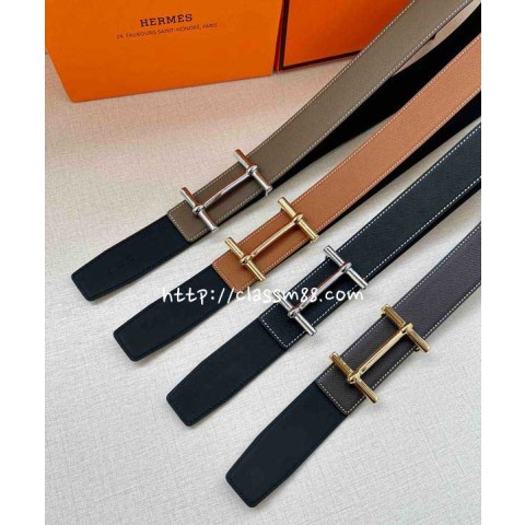 에르메스 24 한정판 소가죽 카프스킨 3.8cm 벨트 F814