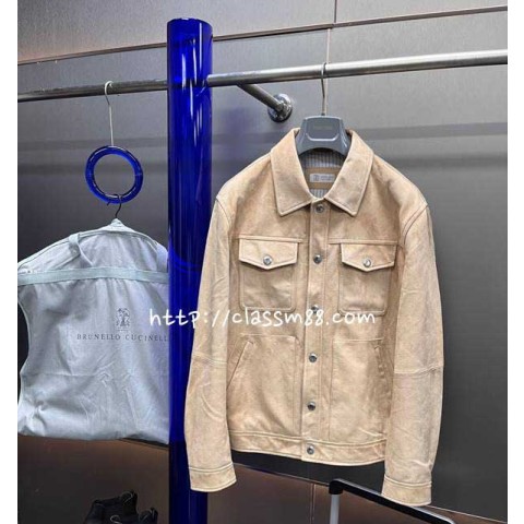 브루넬로 쿠치넬리 24 한정판 XP88081 소가죽 카프스킨 긴팔 자켓 A9415