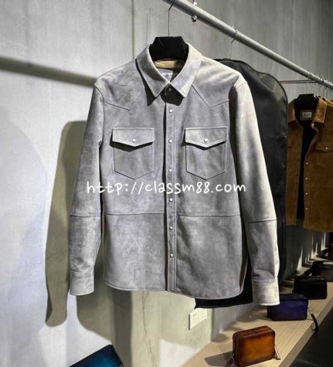 Brunello Cucinelli 24 한정판 AG220806 양가죽 램스킨 긴팔 자켓 A9432