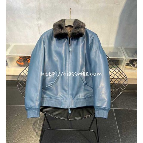 벨루티 24 한정판 S6637 양가죽 램스킨 긴팔 자켓 A9455