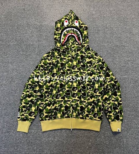 베이프 24 한정판 XX181 BAPE abc camo shark 남여공용 긴팔 후드 자켓 A9614