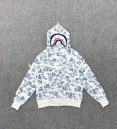 베이프 24 한정판 XX099 BAPE SPACE CAMO SHARK HOODIE 남여공용 긴팔 후드 자켓 A9620