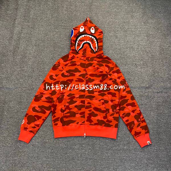 베이프 24 한정판 XX121 BAPE 1ST CAMO SHARK FULL 남여공용 긴팔 후드 자켓 A9621